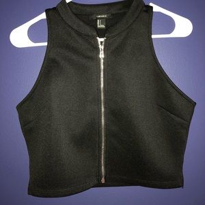 Black high neck crop top